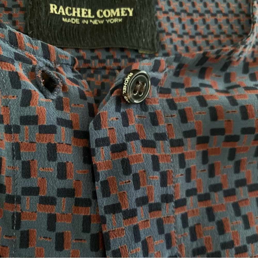 Rachel Comey - Silk Long Sleeved Collarless Button-up Blouse - Picture 5 of 13